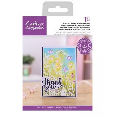 Crafter's Companion Clear Stamp - Wild Flowers & Butterflies
